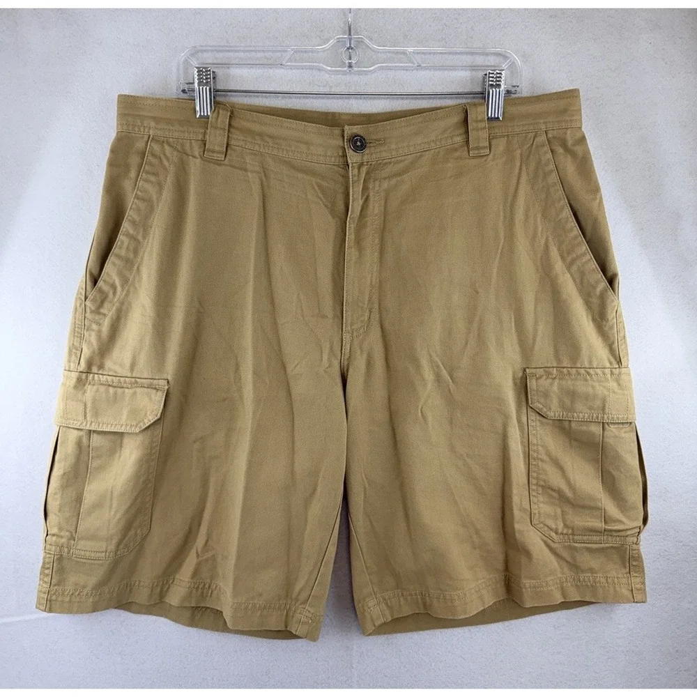 Columbia 36W 10L Khaki Cotton Cargo Men's Shorts AM4692, Omni-Shade